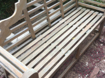 External Work - Painting of oak external bench (before) 2020
